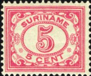 Suriname 1913 - set Numeral in oval: 5 c