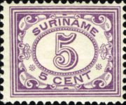 Suriname 1913 - serie Cifra in ovale: 5 c