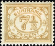 Suriname 1913 - serie Cifra in ovale: 7½ c