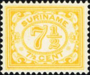 Suriname 1913 - serie Cifra in ovale: 7½ c