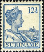 Suriname 1913 - serie Regina Guglielmina: 12½ c