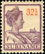 Suriname 1913 - serie Regina Guglielmina: 32½ c