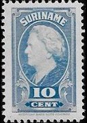 Suriname 1945 - serie Regina Guglielmina: 10 c