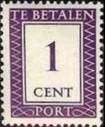Suriname 1950 - serie Cifra in rettangolo: 1 c