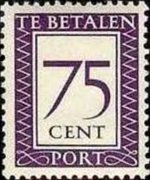 Suriname 1950 - serie Cifra in rettangolo: 75 c
