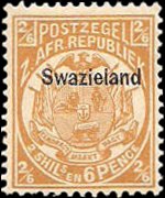 Swaziland 1889 - serie Francobolli di Transvaal soprastampati: 2'6 sh