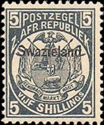 Swaziland 1889 - serie Francobolli di Transvaal soprastampati: 5 sh