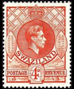 Swaziland 1938 - serie Re Giorgio VI: 4 p