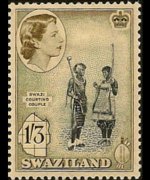 Swaziland 1956 - serie Regina Elisabetta II e soggetti vari: 1'3 sh