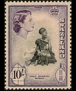 Swaziland 1956 - serie Regina Elisabetta II e soggetti vari: 10 sh