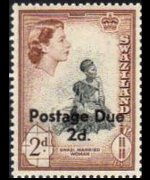 Swaziland 1961 - serie Regina Elisabetta II - soprastampati: 2 p su 2 p