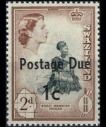 Swaziland 1961 - serie Regina Elisabetta II - soprastampati: 1 c su 2 p