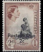 Swaziland 1961 - serie Regina Elisabetta II - soprastampati: 2 c su 2 d