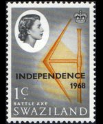 Swaziland 1968 - serie Regina Elisabetta II - INDEPENDENCE 1968: 1 c