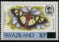 Swaziland 1987 - serie Farfalle: 10 c su 25 c