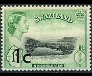 Swaziland 1961 - serie Regina Elisabetta II e soggetti vari - soprastampati: 1 c su 1 p