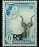 Swaziland 1961 - serie Regina Elisabetta II e soggetti vari - soprastampati: 2 R su 1 £