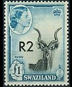 Swaziland 1961 - serie Regina Elisabetta II e soggetti vari - soprastampati: 2 R su 1 £