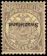 Swaziland 1889 - serie Francobolli di Transvaal soprastampati: ½ p
