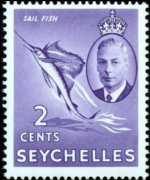 Seychelles 1952 - serie Re Giorgio VI e soggetti vari: 2 c