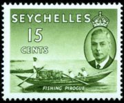 Seychelles 1952 - serie Re Giorgio VI e soggetti vari: 15 c