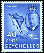 Seychelles 1952 - serie Re Giorgio VI e soggetti vari: 40 c