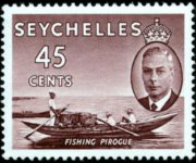 Seychelles 1952 - serie Re Giorgio VI e soggetti vari: 45 c