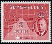 Seychelles 1952 - serie Re Giorgio VI e soggetti vari: 5 R