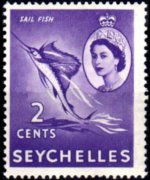 Seychelles 1954 - serie Regina Elisabetta II e soggetti vari: 2 c