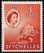 Seychelles 1954 - serie Regina Elisabetta II e soggetti vari: 3 c