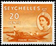 Seychelles 1954 - serie Regina Elisabetta II e soggetti vari: 20 c