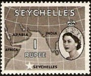 Seychelles 1954 - serie Regina Elisabetta II e soggetti vari: 1 R