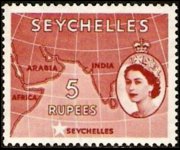 Seychelles 1954 - serie Regina Elisabetta II e soggetti vari: 5 R