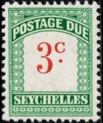 Seychelles 1951 - serie Cifra: 3 c