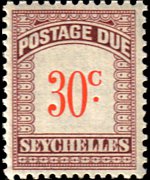 Seychelles 1951 - serie Cifra: 30 c