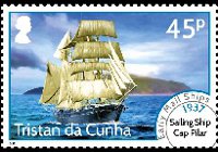 Tristan da Cunha 2015 - set Early mail ships : 45 p