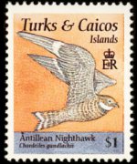 Turks e Caicos 1995 - serie Uccelli: 1 $