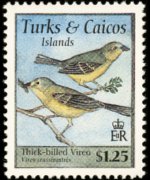 Turks e Caicos 1995 - serie Uccelli: 1,25 $