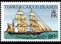 Turks e Caicos 1983 - serie Navi: 50 c