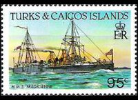 Turks e Caicos 1983 - serie Navi: 95 c