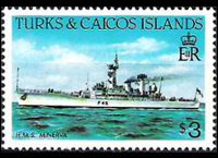 Turks e Caicos 1983 - serie Navi: 3 $