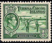 Turks e Caicos 1938 - serie Re Giorgio VI e soggetti vari: ½ p