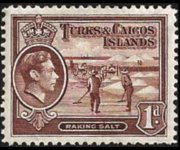 Turks and Caicos Islands 1938 - set King George VI and various subjects: 1 p