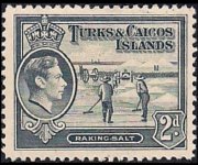 Turks e Caicos 1938 - serie Re Giorgio VI e soggetti vari: 2 p
