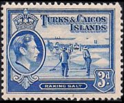 Turks e Caicos 1938 - serie Re Giorgio VI e soggetti vari: 3 p 