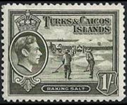 Turks e Caicos 1938 - serie Re Giorgio VI e soggetti vari: 1 sh