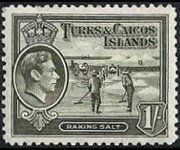 Turks and Caicos Islands 1938 - set King George VI and various subjects: 1 sh