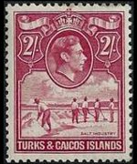 Turks and Caicos Islands 1938 - set King George VI and various subjects: 2 sh
