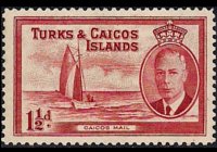 Turks e Caicos 1950 - serie Re Giorgio VI e soggetti vari: 1½ p