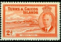 Turks e Caicos 1950 - serie Re Giorgio VI e soggetti vari: 2 p
